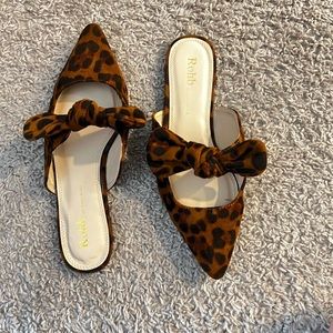 Leopard Pointed Toe Mule